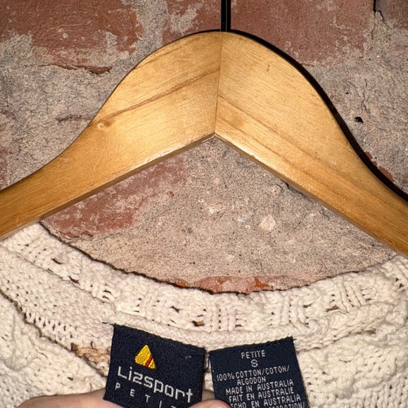 Vintage White and Tan Crew Neck Sweater - Picture 4 of 4